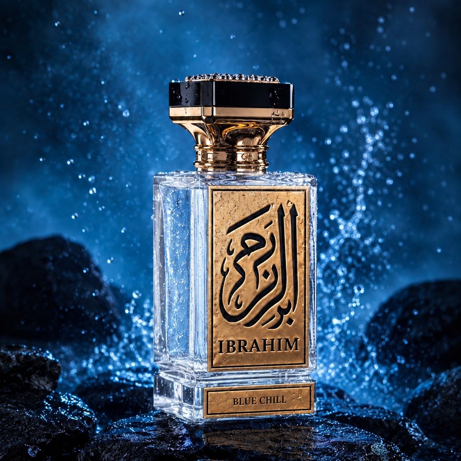 Blue Chill Ocean Blue eau de parfum bottle by IBRAHIM Fragrances