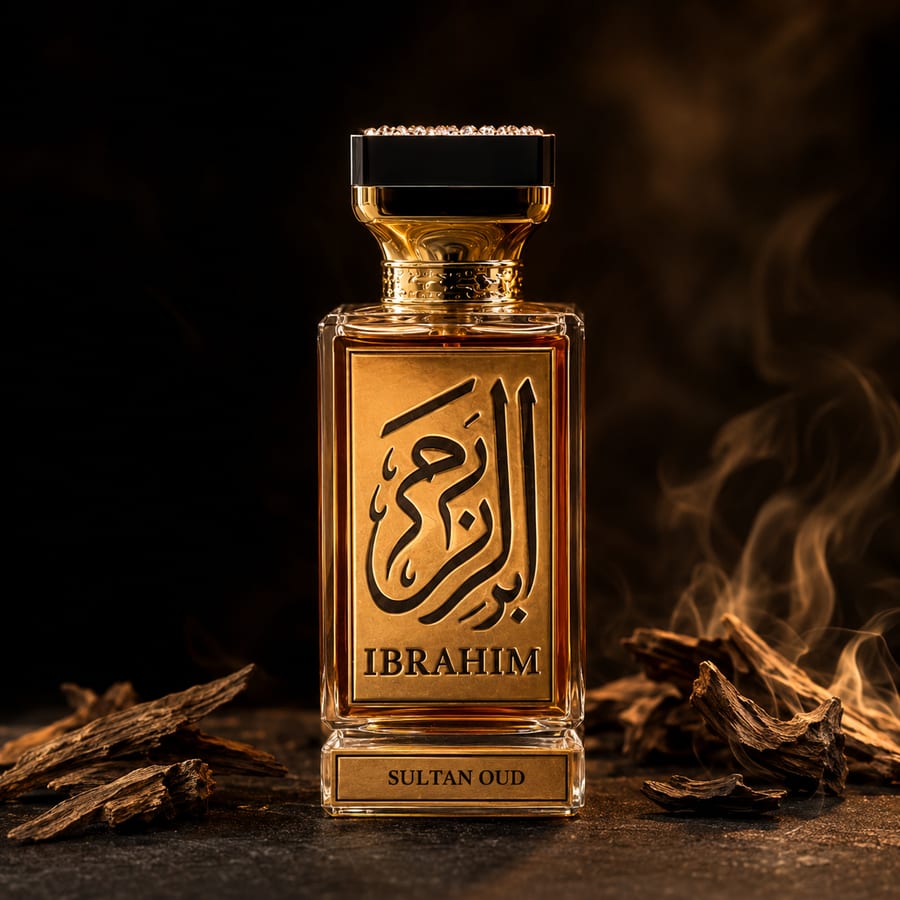 Sultan Oud Dark Amber eau de parfum bottle by IBRAHIM Fragrances