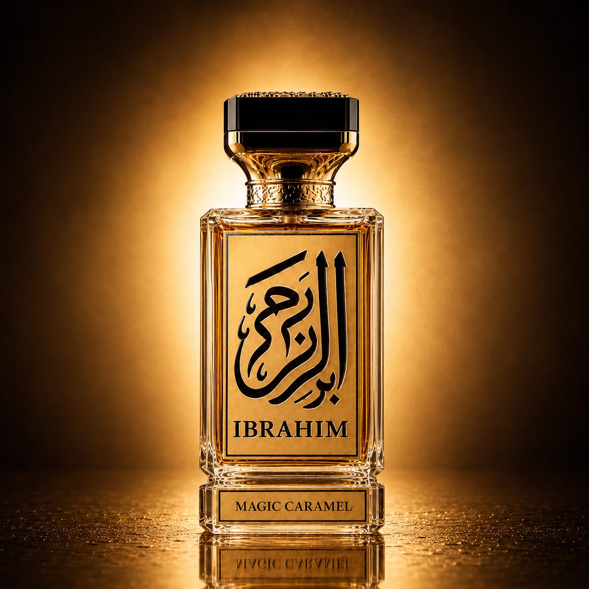 Magic Caramel Sweet enough to tempt, bold enough to be remembered. eau de parfum bottle by IBRAHIM Fragrances