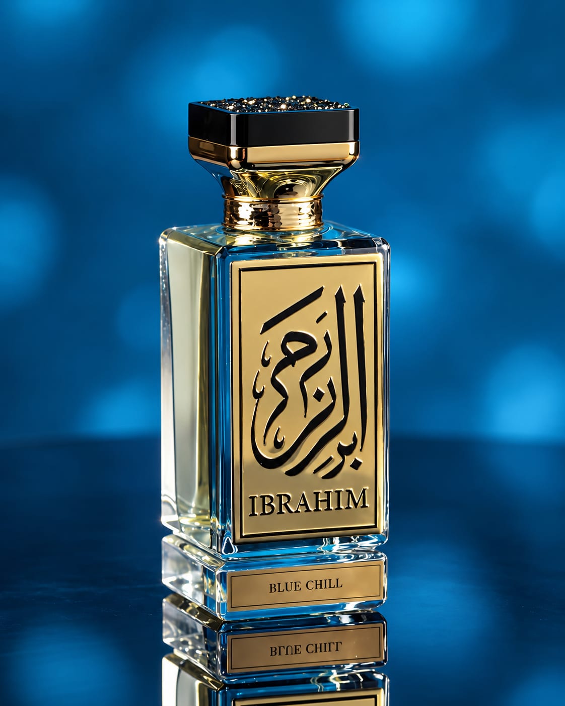 Blue Chill eau de parfum in an IBRAHIM lifestyle setting